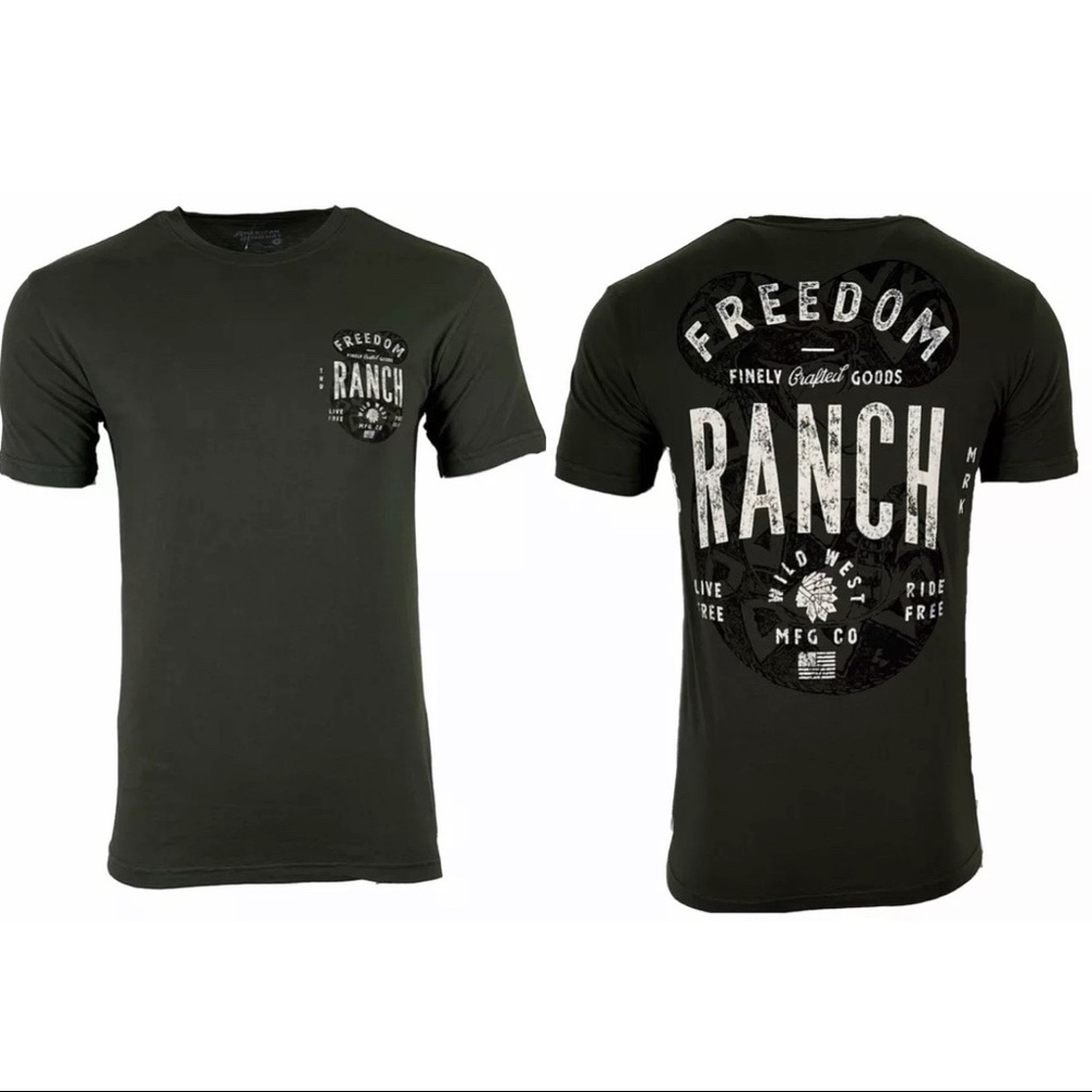 American Highway Affliction Men's T-shirt FREEDOM RANCH Biker